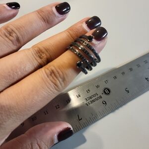 Black Glitter Wrap Ring